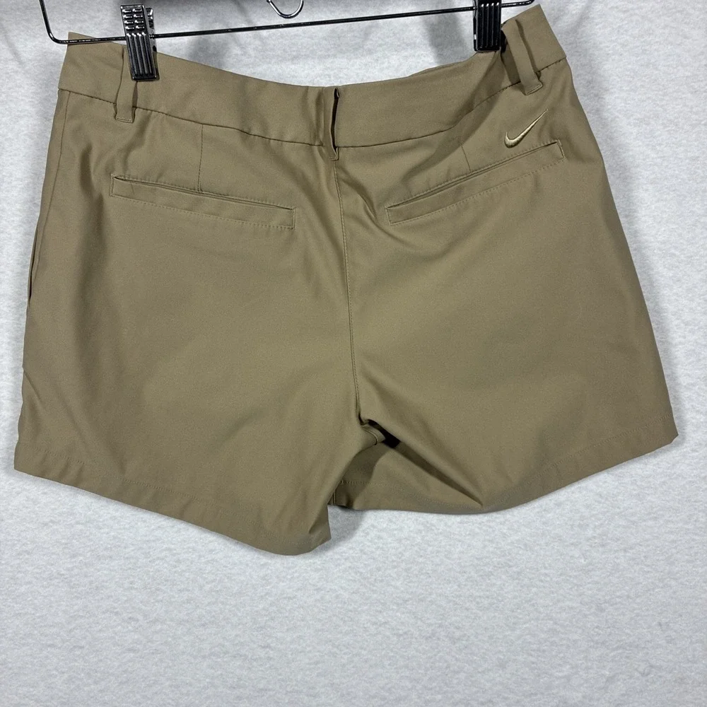 Nike‎ Golf Dry Fit Shorts TCU Embroidery Logo Khaki Colored Womens Size 4